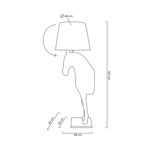 Lampa podłogowa KOŃ HORSE STAND S czarna - włókno szklane - Moosee